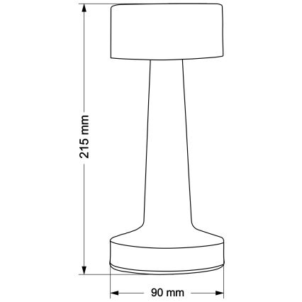 Dimmbare LED-Tischlampe mit Touch-Bedienung SIMPLY LED/5V 2700/4000/6500K 800 mAh schwarz