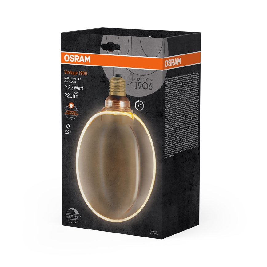 LED-dimmbare VINTAGE-Glühbirne E27/4W/230V 1800K Gold - Osram