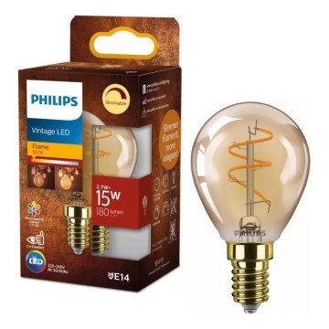 LED dimmbare VINTAGE-Glühbirne Philips P45 E14/2,7W/230V 1800K