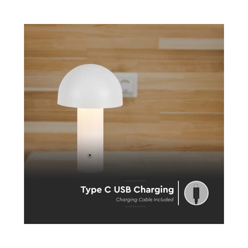 LED dimmbare wiederaufladbare Touch-Tischlampe LED/1W/5V 3000-6000K 1800 mAh weiß