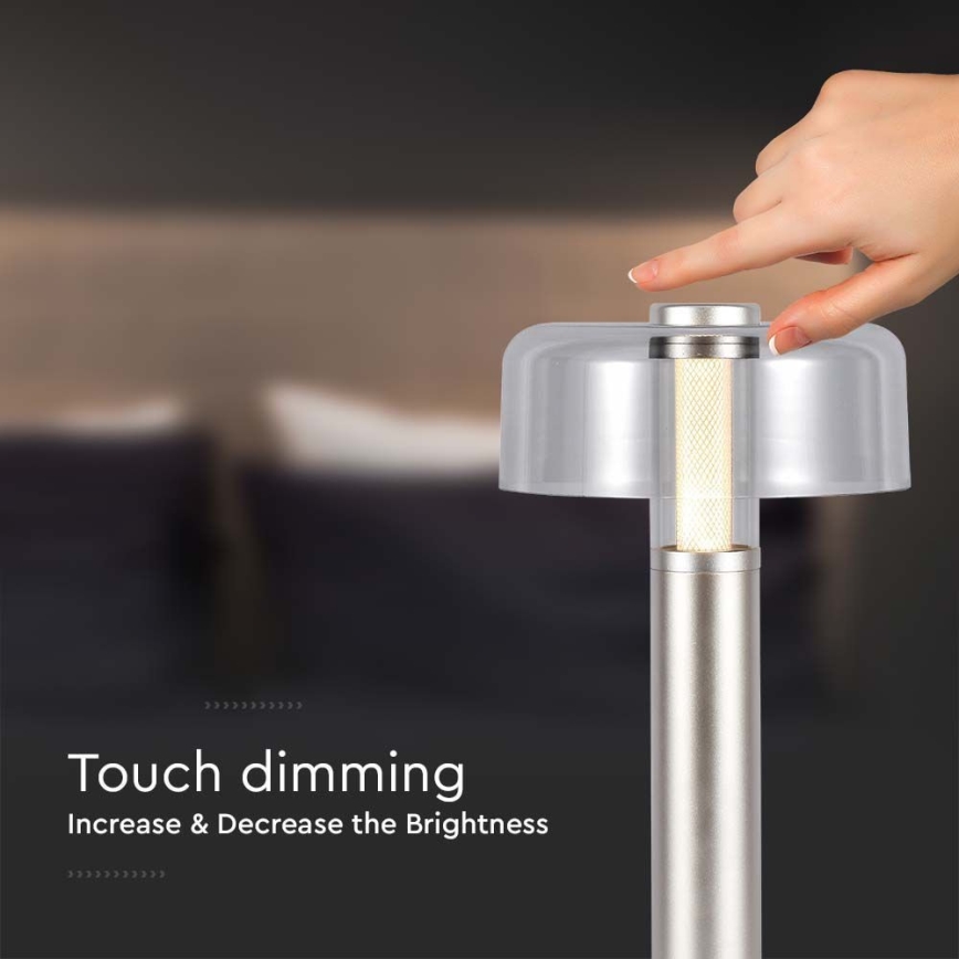 LED dimmbare wiederaufladbare Touch-Tischlampe LED/1W/5V 3000K 1800 mAh gold