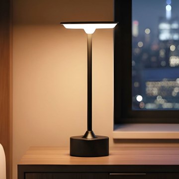 LED-dimmbare wiederaufladbare Tischlampe NEW YORK LED/1,8W/5V 2700K/4000K/6500K 1200 mAh schwarz