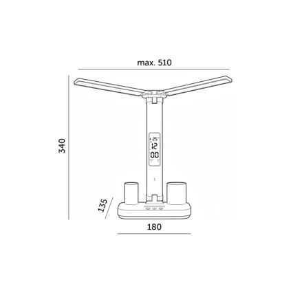Wiederaufladbare, dimmbare LED-Tischlampe NOBLITE P LED/5W/5V 3000/4000/6000K 2200 mAh weiß