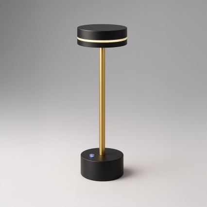 LED-dimmbare, wiederaufladbare Tischlampe SAM LED/5W/5V 3600 mAh schwarz/gold