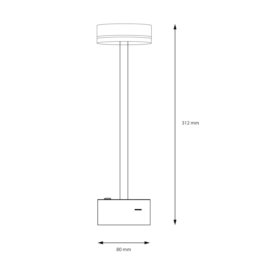 LED-dimmbare, wiederaufladbare Tischlampe SAM LED/5W/5V 3600 mAh schwarz/gold