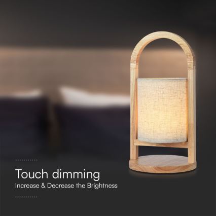 LED Dimmbares, wiederaufladbares Touch-Tischlicht LED/1,5W/5V 3000K 1800 mAh Beige