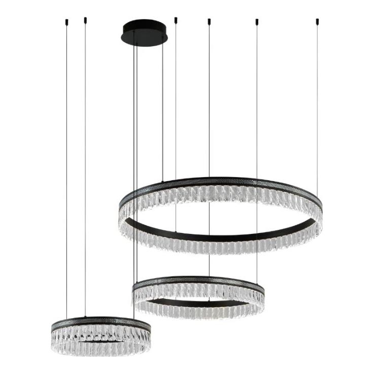 LED-dimmbarer Kristall-Kronleuchter an Stahlseil THALIA LED/120W/230V 3000-6000K + Fernbedienung