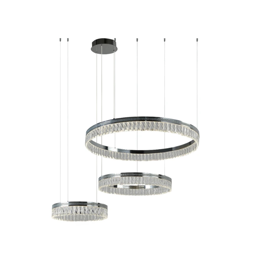 LED-dimmbarer Kristall-Pendelleuchter an Stahlseil THALIA LED/120W/230V 3000-6000K + Fernbedienung