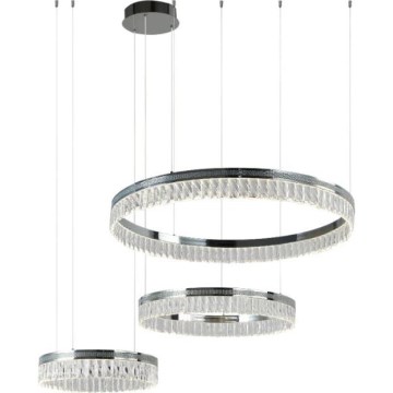 LED-dimmbarer Kristall-Pendelleuchter an Stahlseil THALIA LED/120W/230V 3000-6000K + Fernbedienung