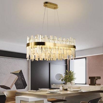 LED dimmbarer Kristall-Pendelleuchter an Kabel LED/90W/230V 3000-6500K + Fernbedienung