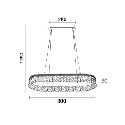 LED dimmbar Kristall-Kronleuchter mit Kabelaufhängung THALIA LED/50W/230V 3000-6000K + Fernbedienung