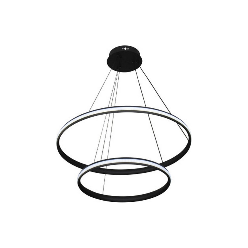 LED-dimmbare Pendelleuchte mit Seilaufhängung, 90 W / 230 V, 3000–6500 K, Ø 60 cm + Fernbedienung