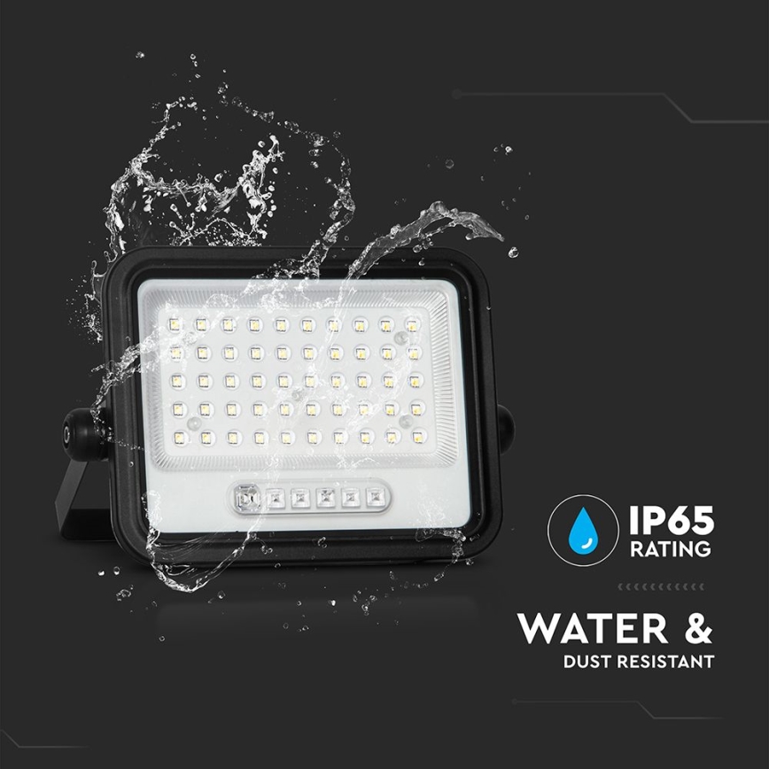 Dimmbarer Solar-LED-Strahler 100W (3,2V) 2000–8000K IP65 5000 mAh Schwarz – mit Fernbedienung