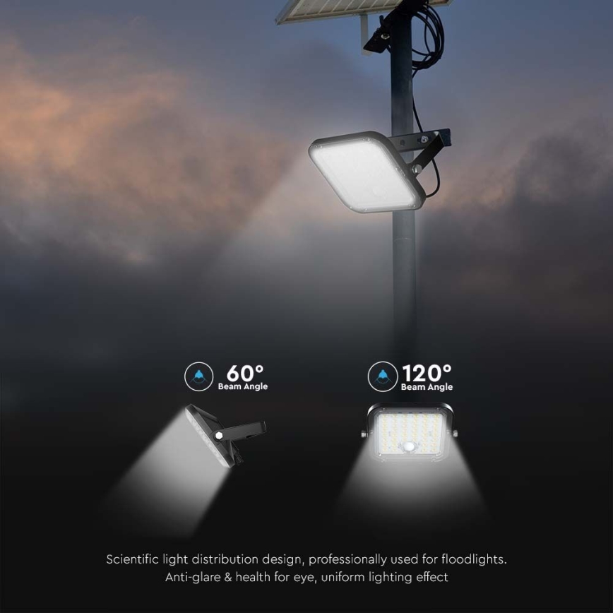 LED dimmbarer Solarstrahler mit Sensor LED/10W/3,7V 4000/6000K IP65 3600 mAh + Fernbedienung