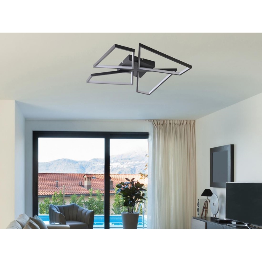 LED dimmbare Deckenleuchte LED/115W/230V 3000-6500K Schwarz + Fernbedienung