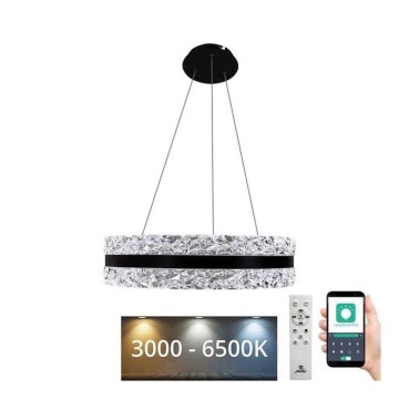 LED Dimmerabile cristallo lampadario su filo LED/80W/230V 3000-6500K nero + telecomando
