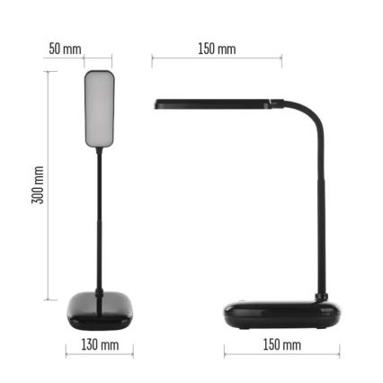 LED Dimmerabile flessibile lampada da tavolo LED/12W/230V 3000K/4000K/6500K nero