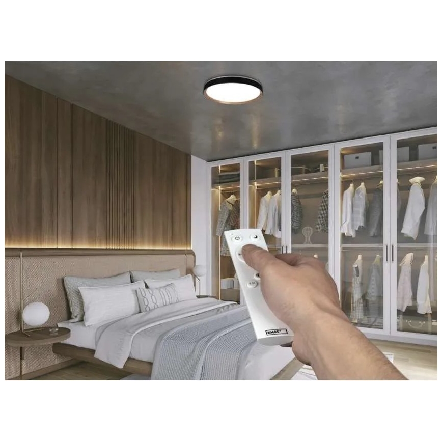 Plafoniera dimmerabile LED ILVI LED/45W/230V 2700-6500K Ø 50 cm nero/beige + telecomando