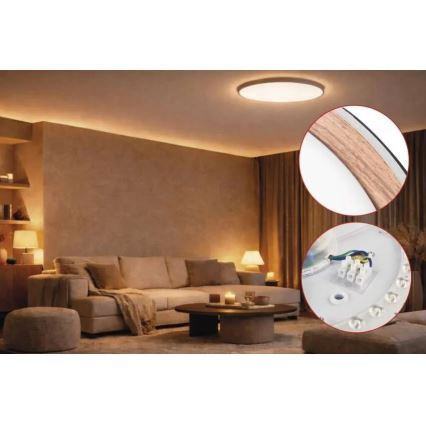Plafoniera dimmerabile LED ILVI LED/45W/230V 2700-6500K Ø 50 cm nero/beige + telecomando