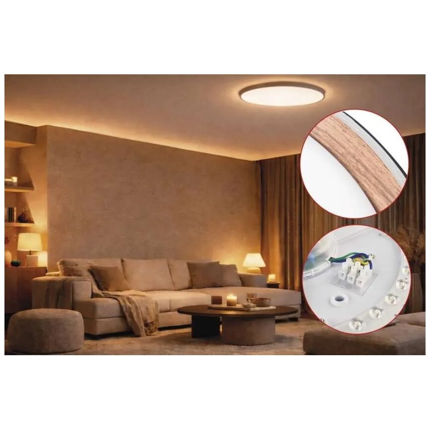 Plafoniera dimmerabile LED ILVI LED/45W/230V 2700-6500K Ø 50 cm nero/beige + telecomando