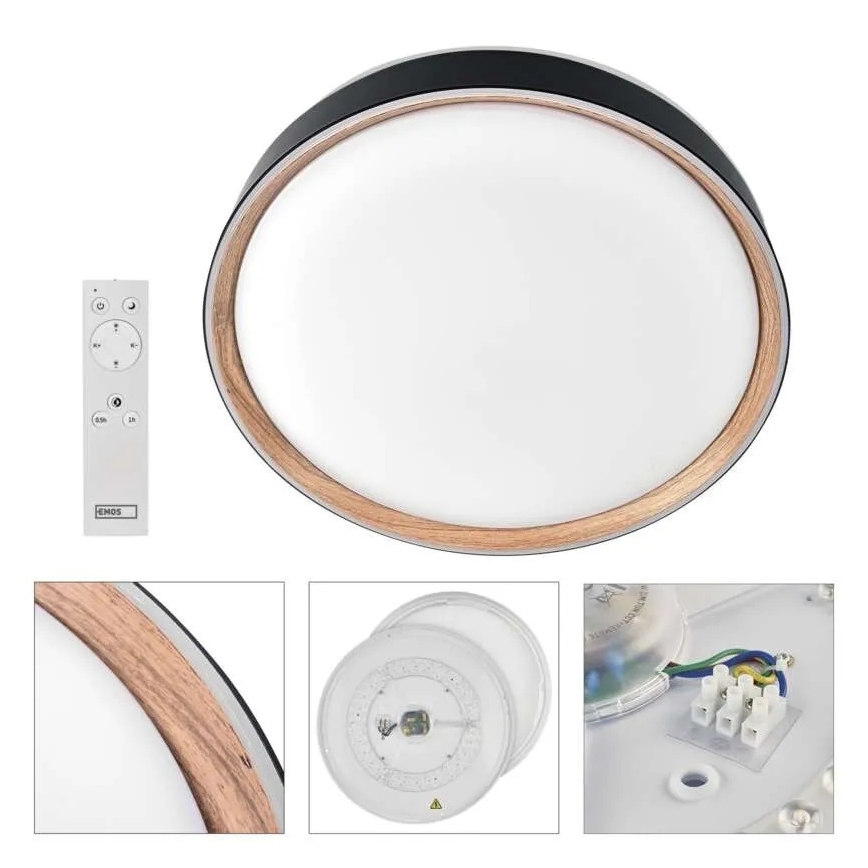 Plafoniera dimmerabile LED ILVI LED/45W/230V 2700-6500K Ø 50 cm nero/beige + telecomando