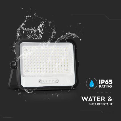 Proiettore solare LED dimmerabile 300W/3,2V 2000-8000K IP65 15000 mAh nero + telecomando