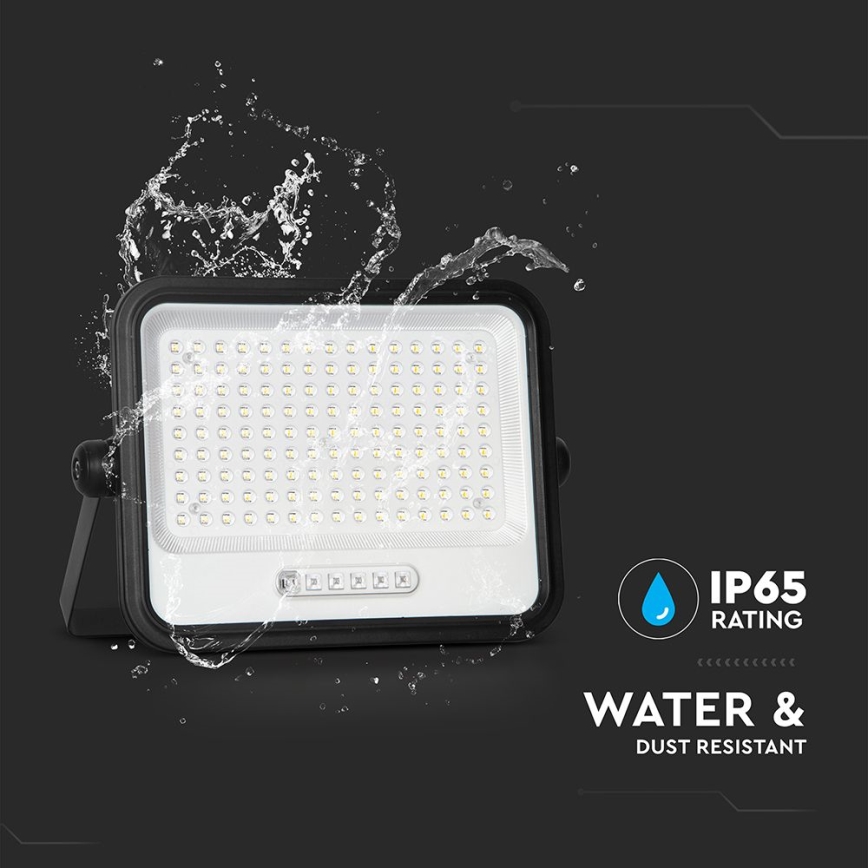 Proiettore solare LED dimmerabile 300W/3,2V 2000-8000K IP65 15000 mAh nero + telecomando