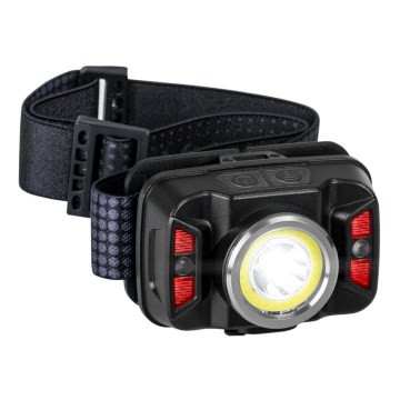 LED Dimmerabile ricaricabile lampada da testa con sensore e luce rossa LED/15W/5V IP66 430 lucente 1800 mAh