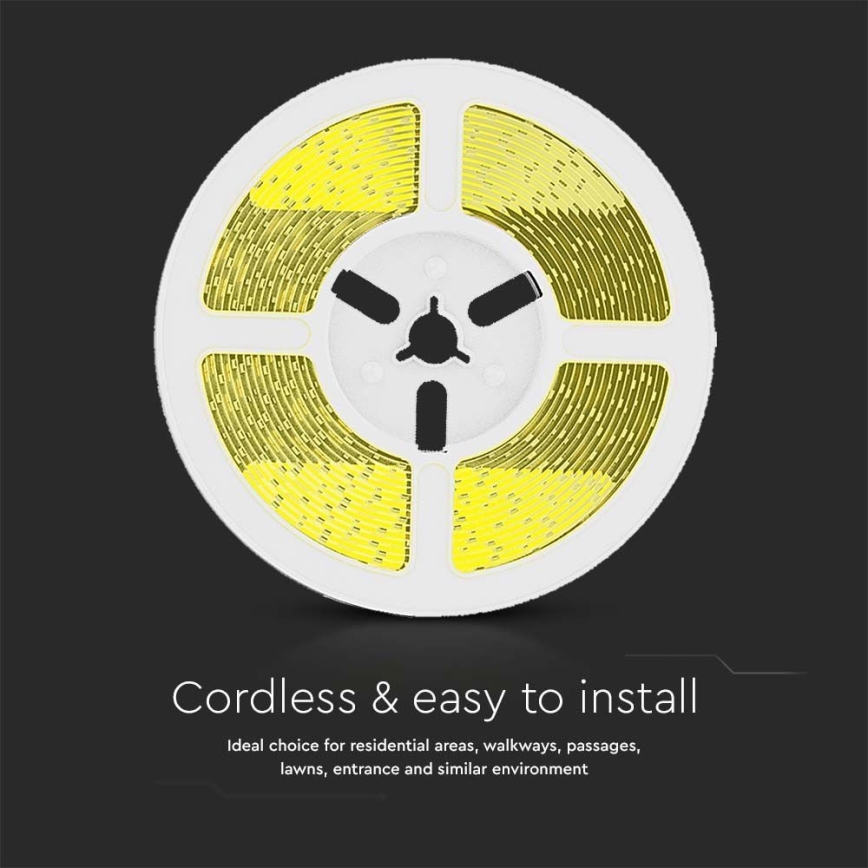 LED Dimmerabile solare striscia LED/1,2W/3,7V 4000K IP67 5m + telecomando