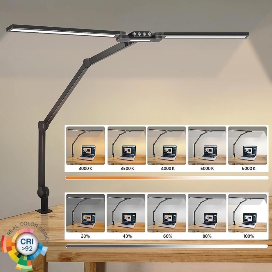 LED Dimmerabile touch flessibile lampada da tavolo POINTIQ LED/24W/230V 3000-6500K CRI 92 nero