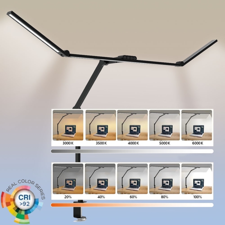 LED Dimmerabile touch flessibile lampada da tavolo POINTIQ LED/36W/230V 3000-6500K CRI 92 nero
