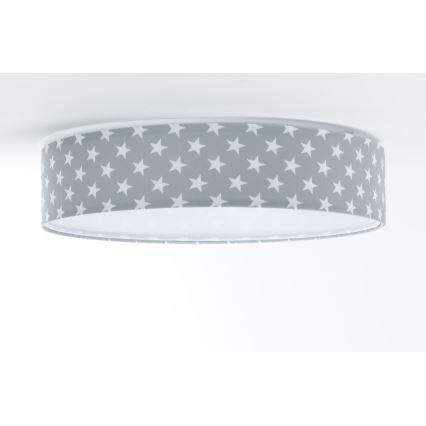 LED Dimmbares Kinder-Deckenleuchte SMART GALAXY KIDS LED/24W/230V 3000-6500K Sternenmuster grau/weiß + Fernbedienung