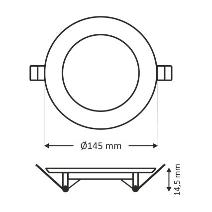 LED-Einbauleuchte CIRCLE LED/9W/230V 6500K d 14,5 cm weiß