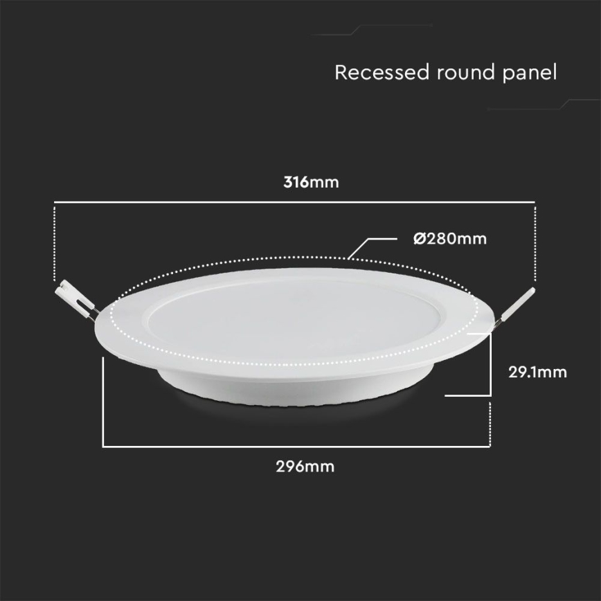 LED-Einbauleuchte LED/24W/230V d 29,6 cm 6500K weiß