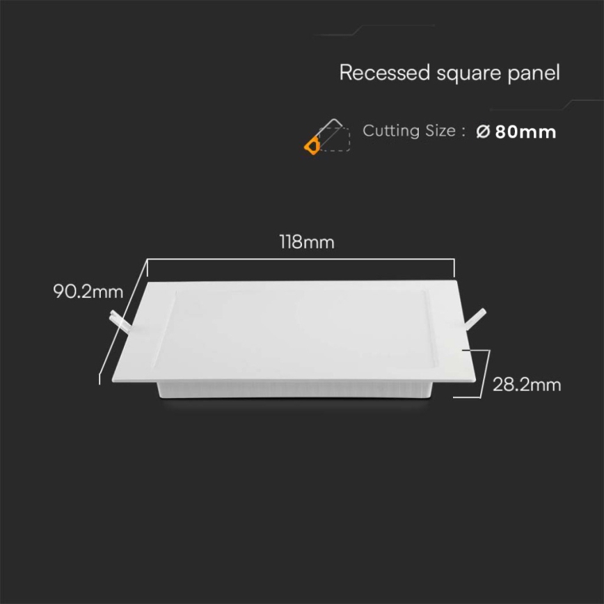 LED-Einbauleuchte LED/3W/230V 9x9 cm 4000K weiß