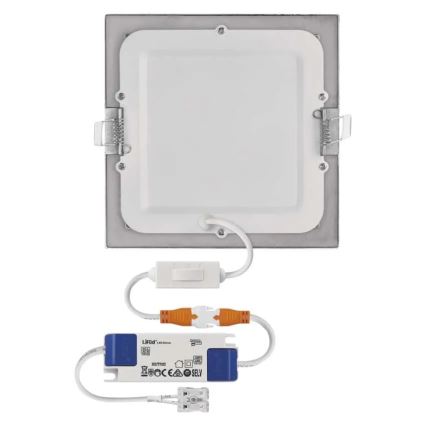LED-Einbauleuchte NEXXO LED/12,5W/230V 3000/3500/4000K silber 17x17 cm