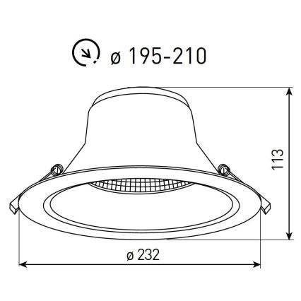 LED Einbauleuchte für Badezimmer NYON LED/26W/230V 3000/4000/5700K Ø 23,2 cm IP44 weiß