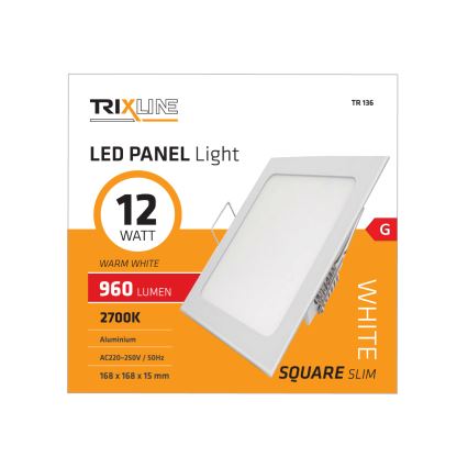 LED Einbauleuchte SQUARE LED/12W/230V 2700K