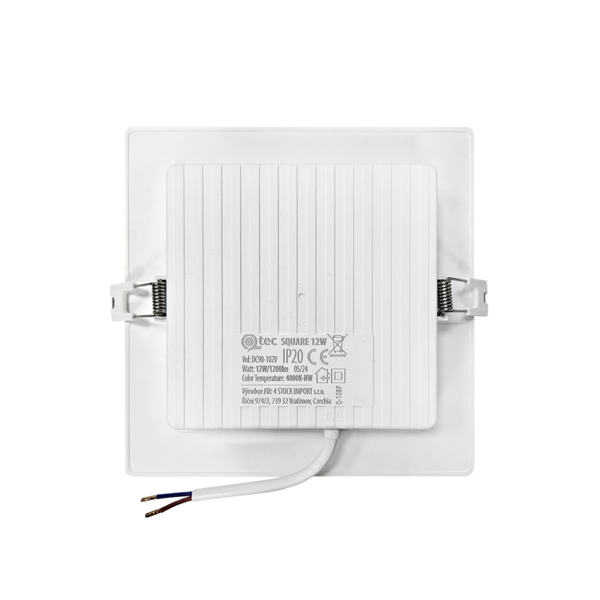 LED-Einbauleuchte SQUARE LED/12W/230V 4000K 17x17 cm weiß