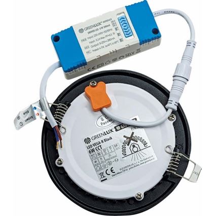 LED-Einbauleuchte VEGA LED/6W/230V 2900/3900/5800K d 12,5 cm schwarz