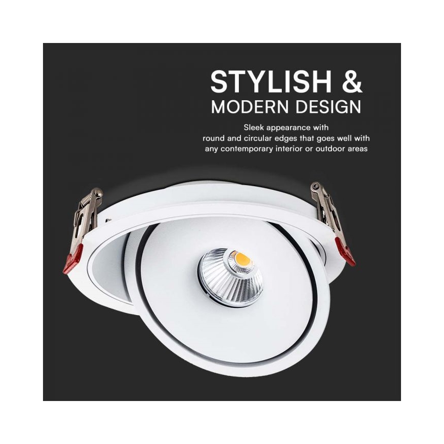 LED Einbaustrahler LED/12W/230V 3000/4000/6400K d 12 cm weiß