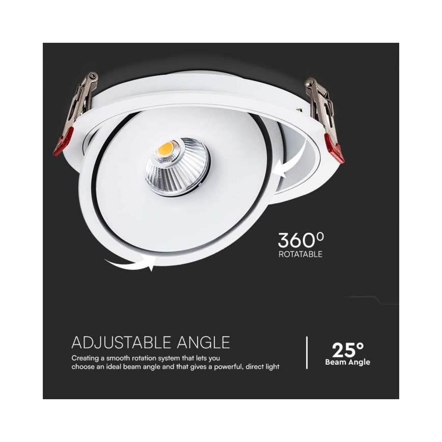 LED Einbaustrahler LED/12W/230V 3000/4000/6400K d 12 cm weiß