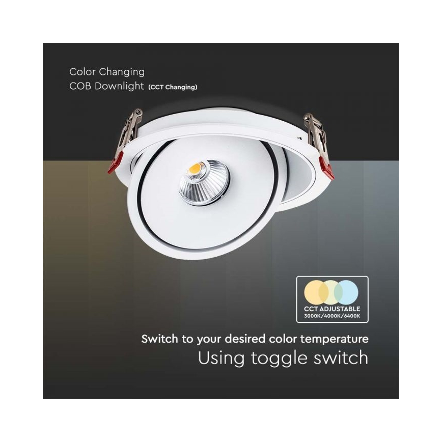 LED Einbaustrahler LED/12W/230V 3000/4000/6400K d 12 cm weiß