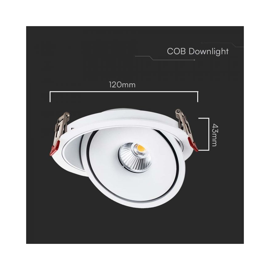 LED Einbaustrahler LED/12W/230V 3000/4000/6400K d 12 cm weiß