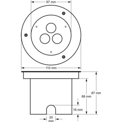 LED-Einfahrtsleuchte für den Außenbereich SIBAR 3xLED/1W/230V IP67 4000K