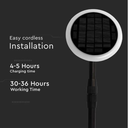 LED Einstellbare Solarlampe GARDEN LED/8W/5V 60-129 cm 4000K IP65