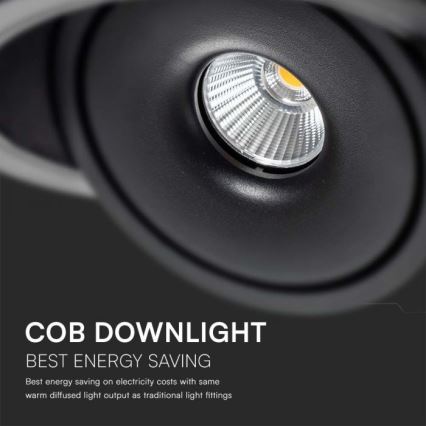 LED Faretto da incasso LED/12W/230V 3000/4000/6400K diametro 12 cm nero
