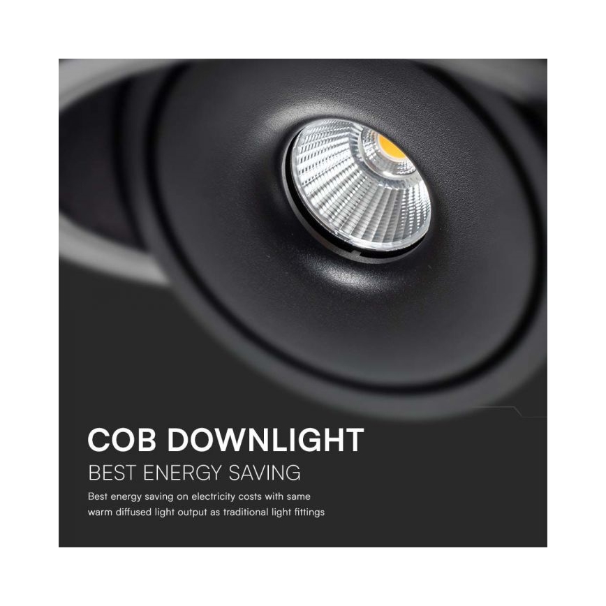 LED Faretto da incasso LED/12W/230V 3000/4000/6400K diametro 12 cm nero