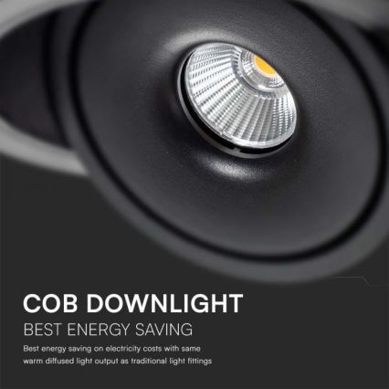 LED Faretto da incasso LED/28W/230V 3000/4000/6400K diametro 20 cm nero