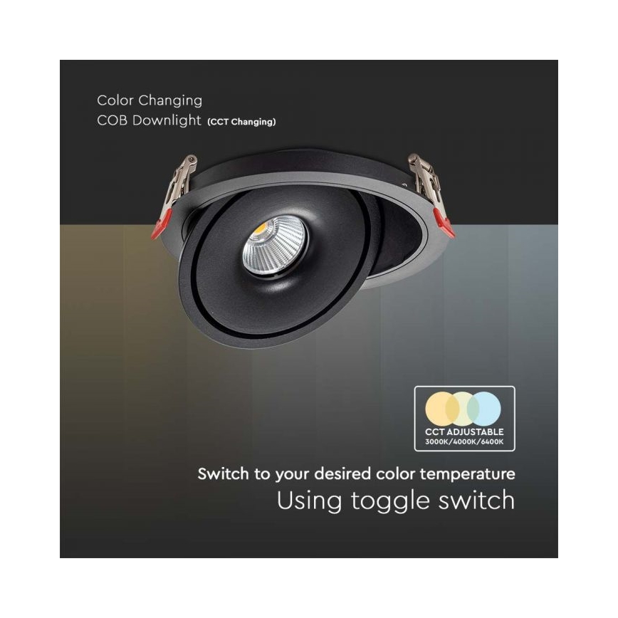 LED Faretto da incasso LED/28W/230V 3000/4000/6400K diametro 20 cm nero